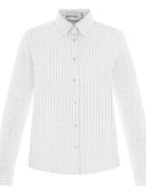 White Pinstripe Men's Dress Shirt